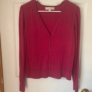 LOFT Pink Cardigan- Size Medium